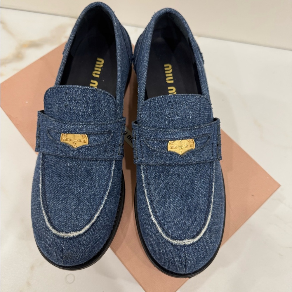Miu Miu denim loafers